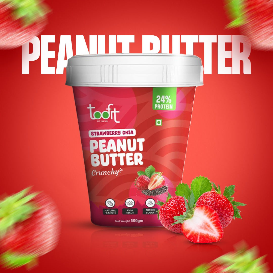 Strawberry Peanut Butter with Chia Seeds – Organic Chia, High Protein