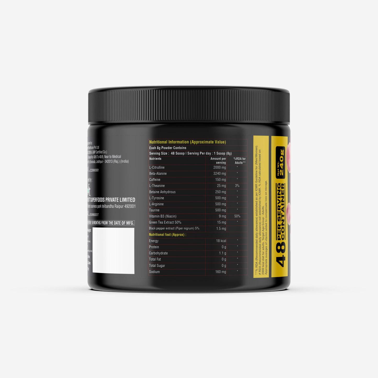 Toofit Brutal Maniac Pre-Workout (48 Servings) Intense Pump, Sharp Focus, Cranberry Flavour