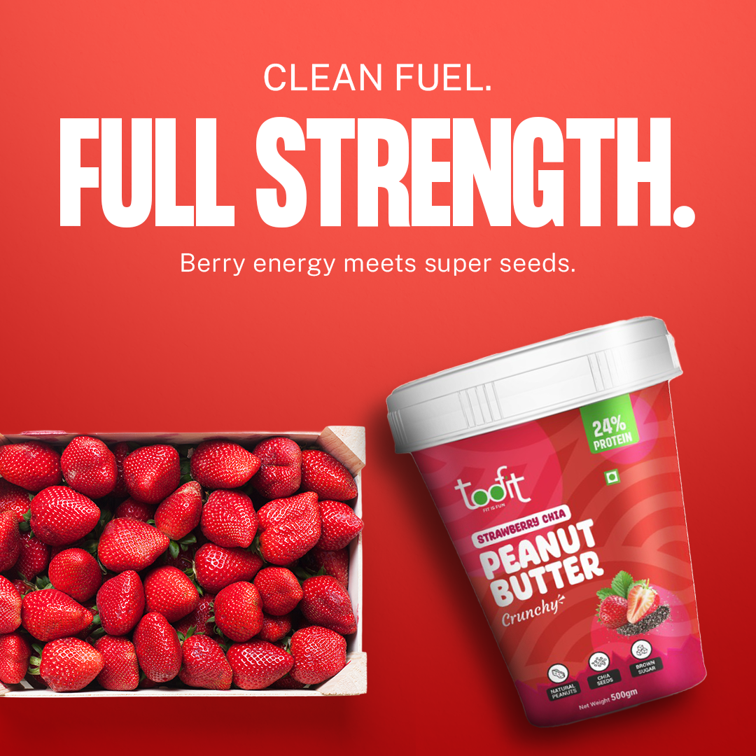 Strawberry Peanut Butter with Chia Seeds – Organic Chia, High Protein