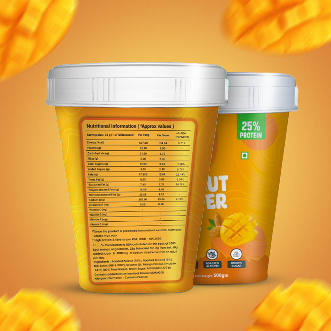 Mango Almond Peanut Butter – Real Almonds, No Added Sugar
