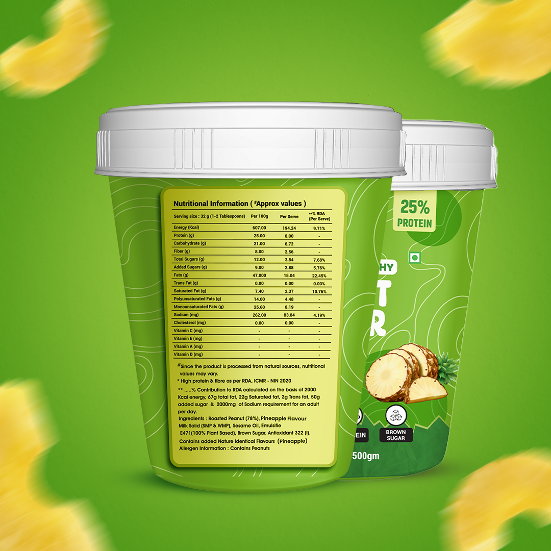 Pineapple Peanut Butter – Tropical Flavor, High Protein, No Palm Oil