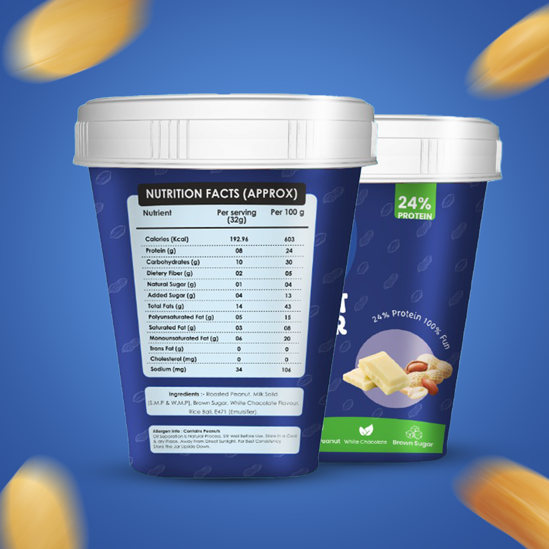 White Chocolate Peanut Butter – Crunchy, No Palm Oil, Guilt-Free